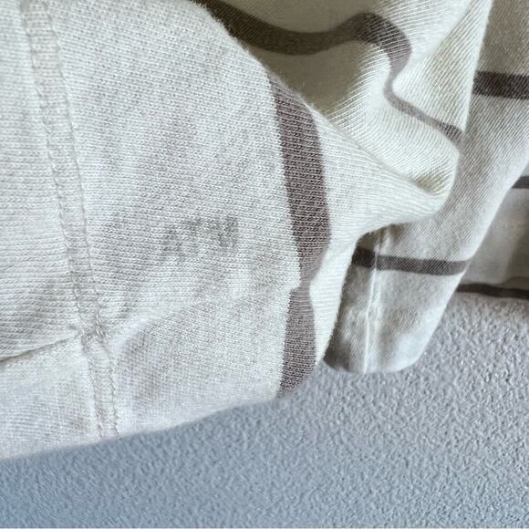 ATM Anthony Thomas Melillo Plaited Jersey Stripe Sweatshirt - Chalk Smoke White - Picture 6 of 16